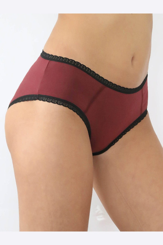 1131-09 | Women Hipster with lace - Bordeaux