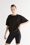1220-021 | Women Flammé loose-fit T-Shirt, Black