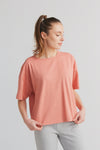 1220-053 | Women Flammé loose-fit T-Shirt, Salmon Pink