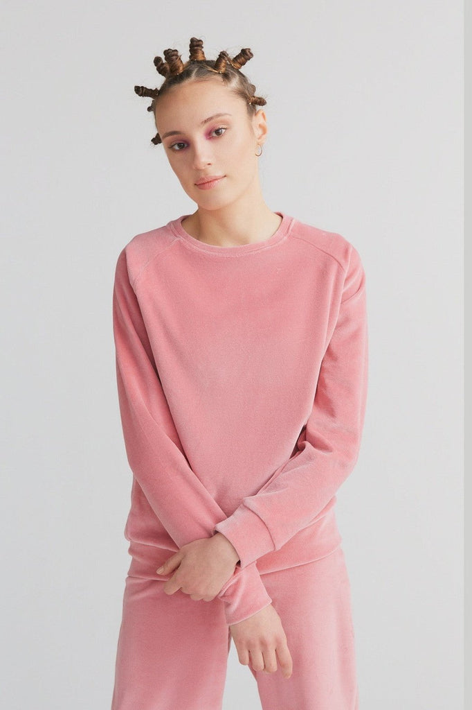 1277-042 | Women Velvet Sweatshirt - Rosé