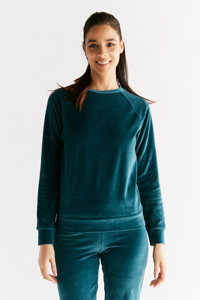 1277-063 | Women Velvet Sweatshirt - Fir
