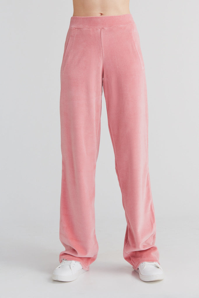 1464-042 | Women Straight Leg Velvet Pant - Rosé