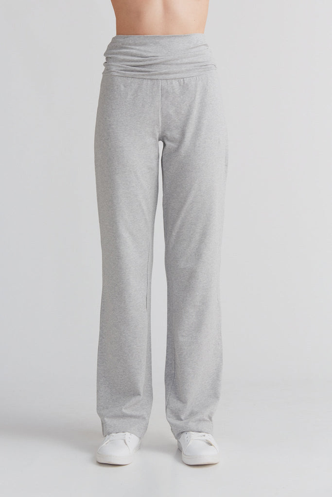 1726-047 | Women Pant with high waistband - Grey Melange