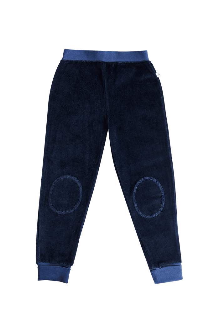 2157 AB | Kids Velvet Pant with narrow waistband - Night blue
