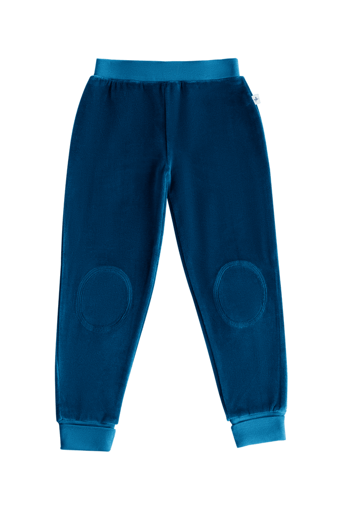 2157 DB | Kids Velvet Pant with narrow waistband - Danuvian Blue