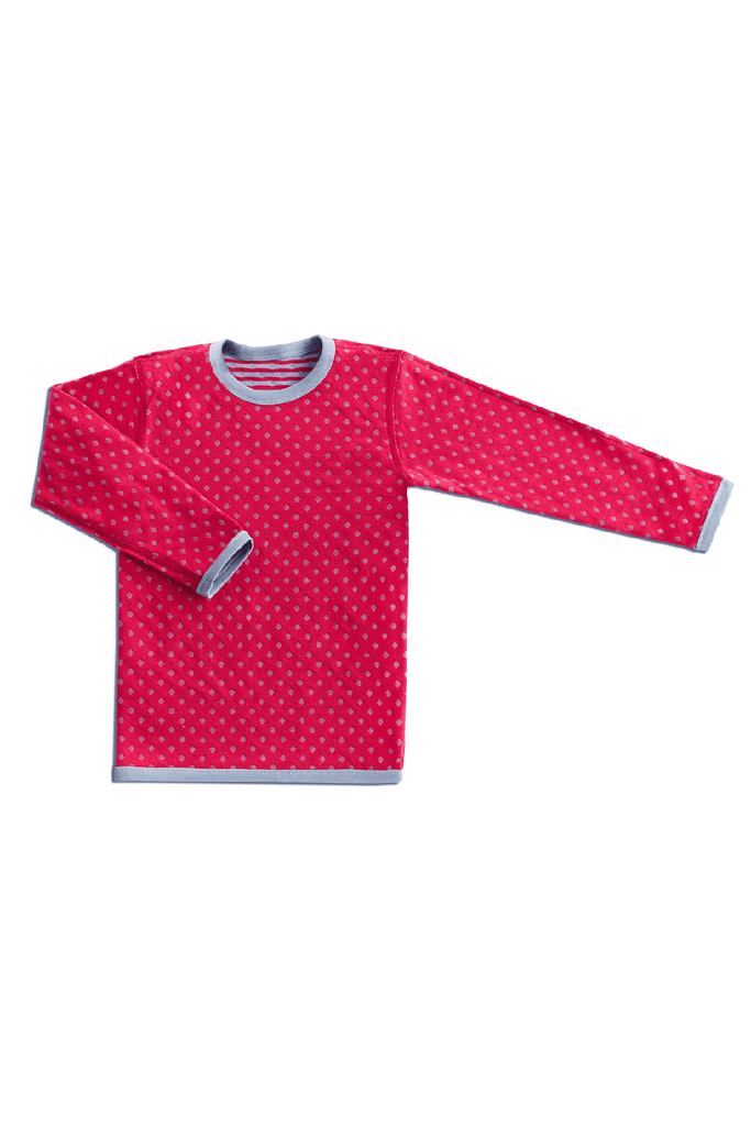 2278 | Kids Reversible Longsleeve Shirt - Persian Red/Blue Grey