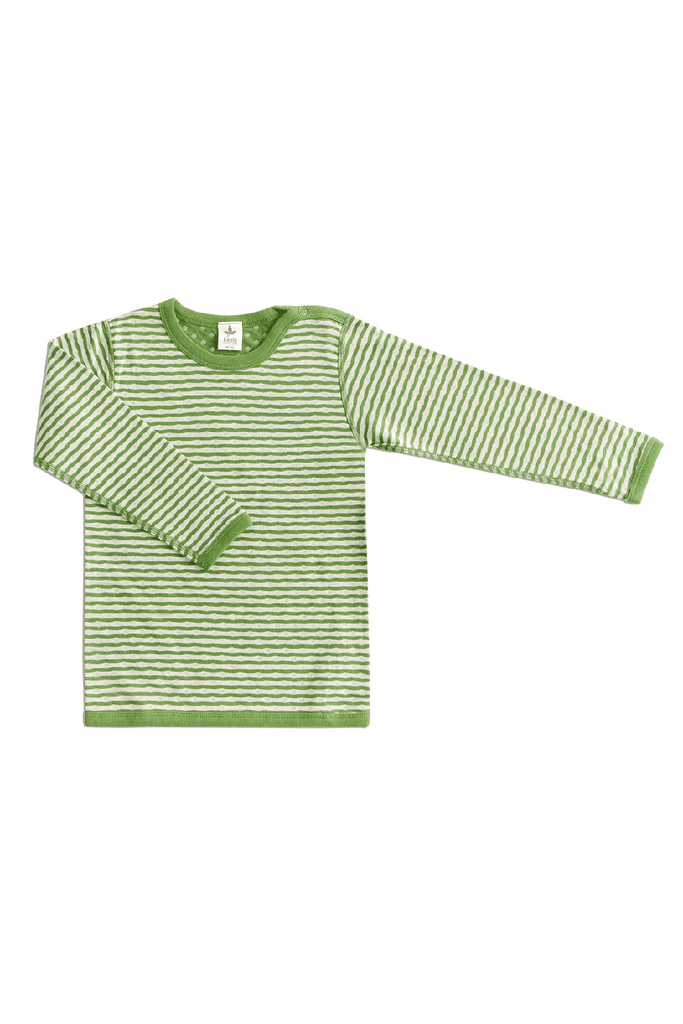 2290 | Kids Reversible Longsleeve Shirt - Forest Green-Beige-Melange