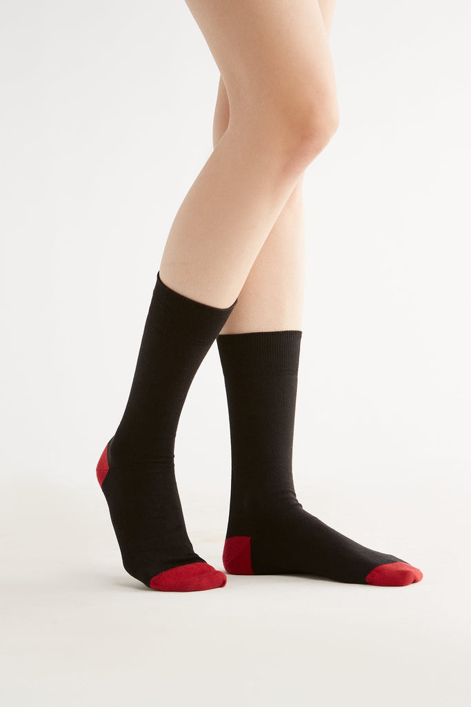2318 | Stockings, Black/Cherry Red
