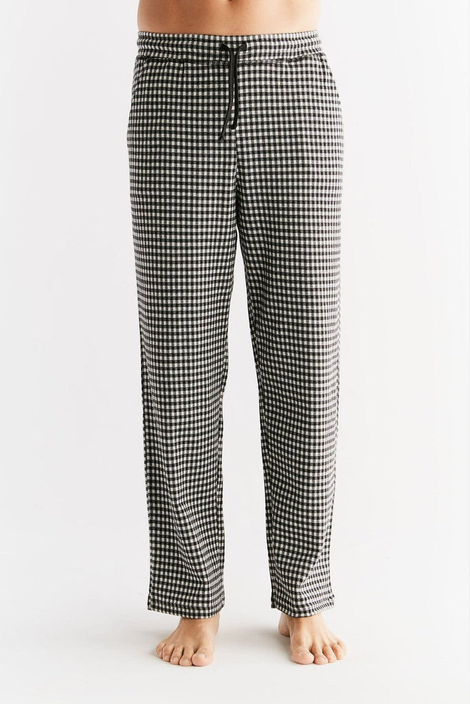 2455-01 | Men Homewear Trouser checked - Black-grey-off-white