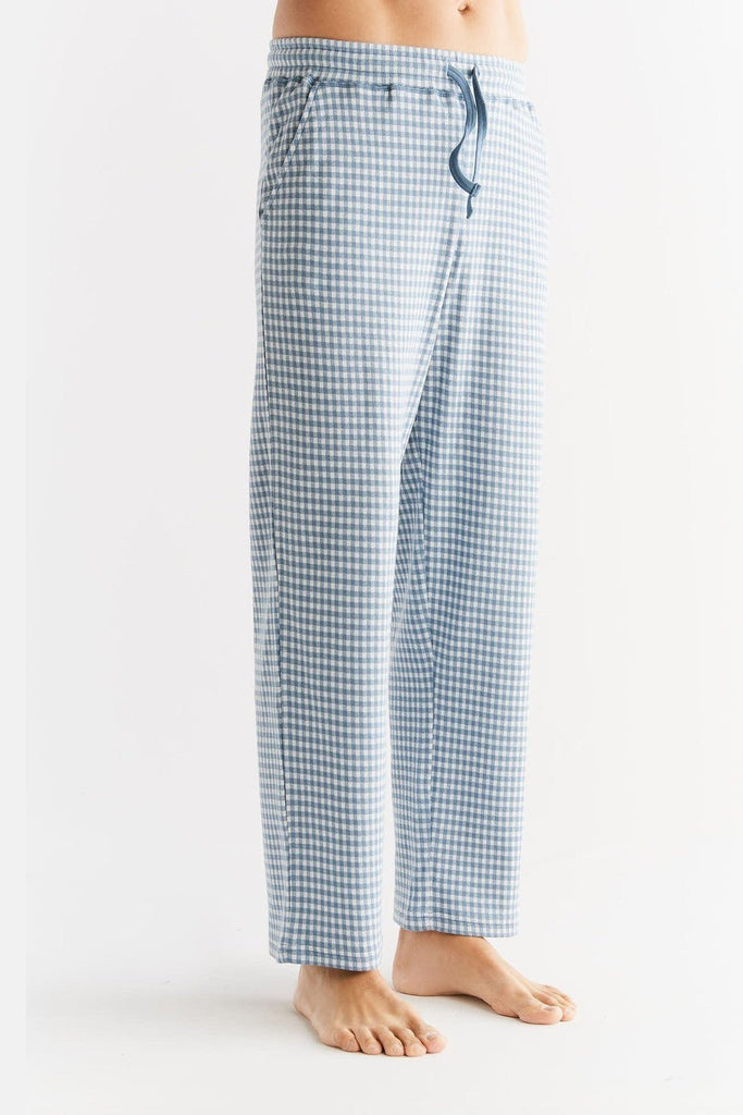 2455-02 |  Men Homewear Trouser checked - Jeans Denimblue-Natural