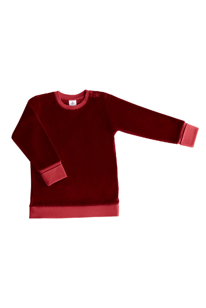 2477 BO | Baby Velvet Sweatshirt - Bordeaux
