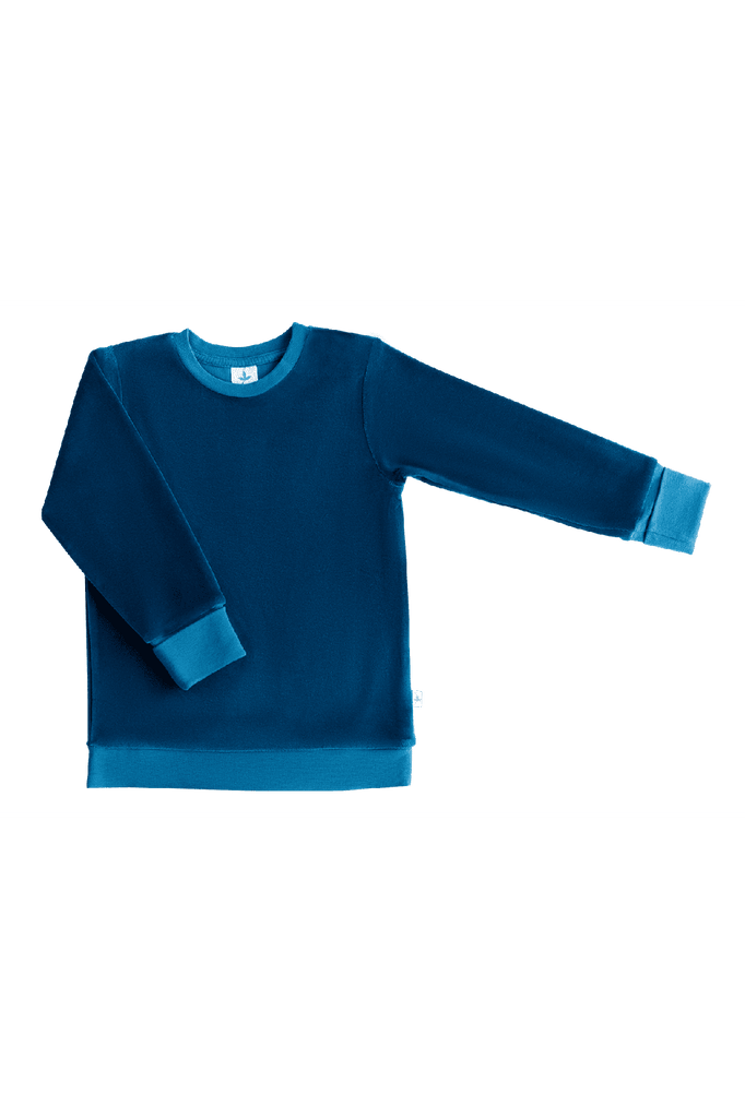 2477 DB | Baby Velvet Sweatshirt - Danuvian Blue