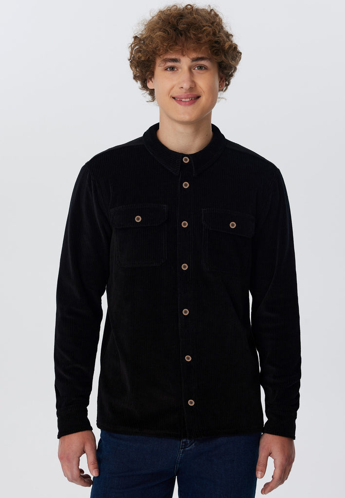 9233-021 | Unisex Corduroy Shirt - Black