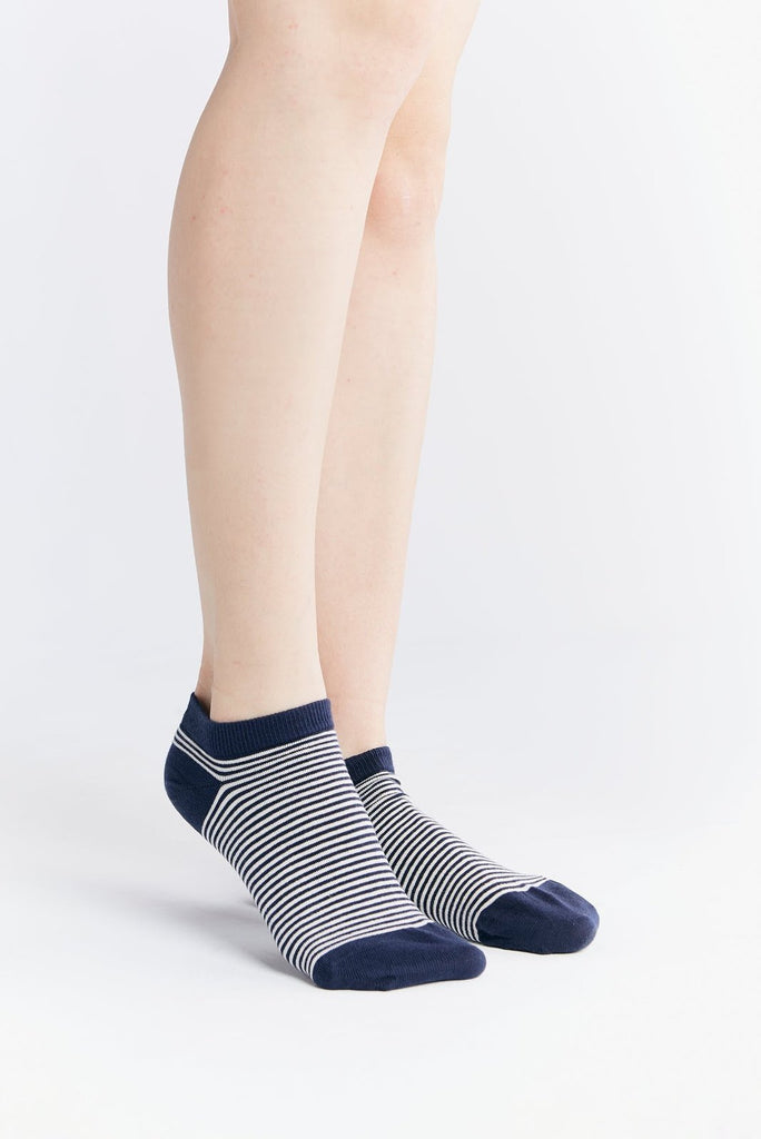 9321 | Unisex Trainer Socks (6er Pack) - Indigo/Natur Gestreift