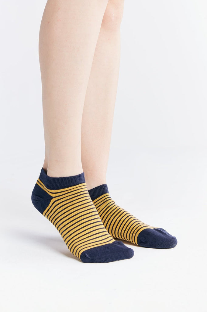 9324 | Unisex Trainer Socks(6er Pack) - Indigo/Mustard Yellow