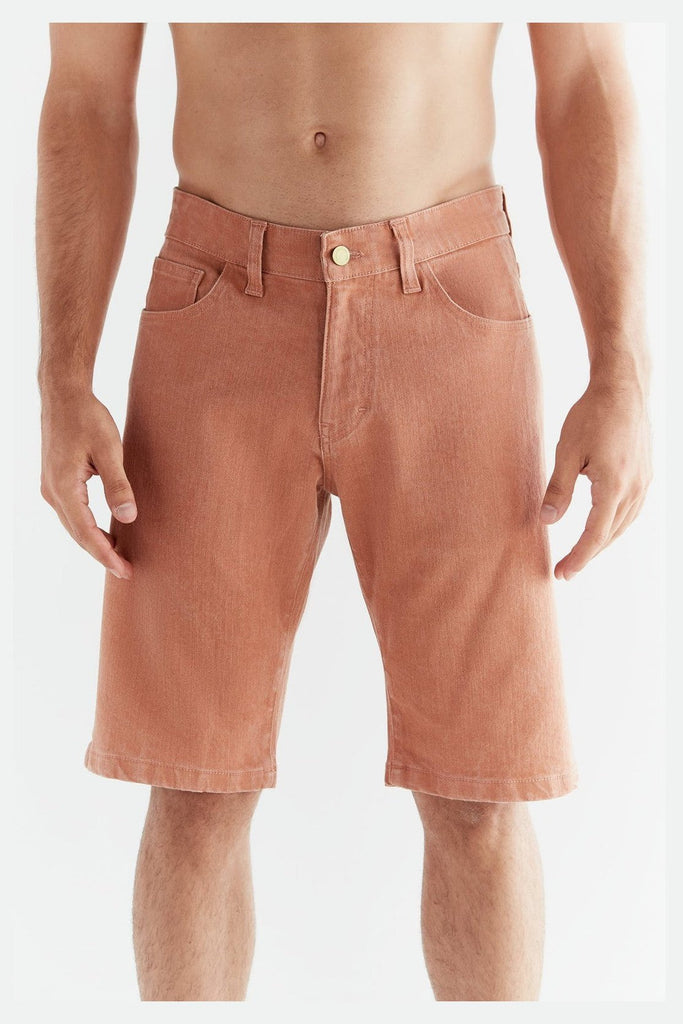 MA3018-514 | Men Clay Dyed Denim Shorts in Ton washes - Sunburn