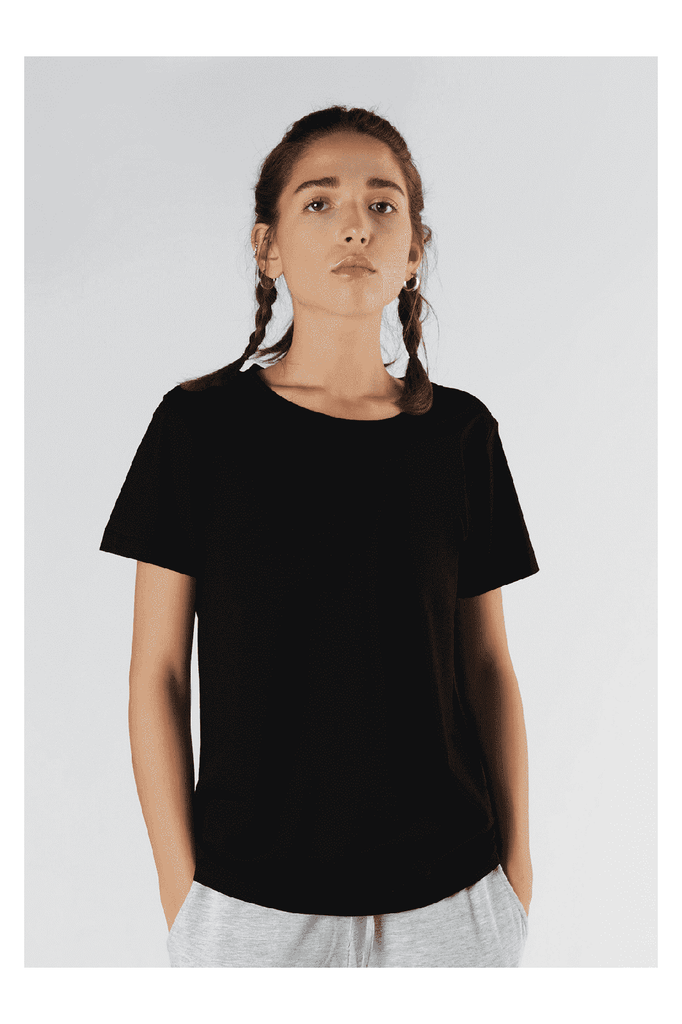 T1100-01 | TENCEL™ Active Damen Kurzarmshirt - Black