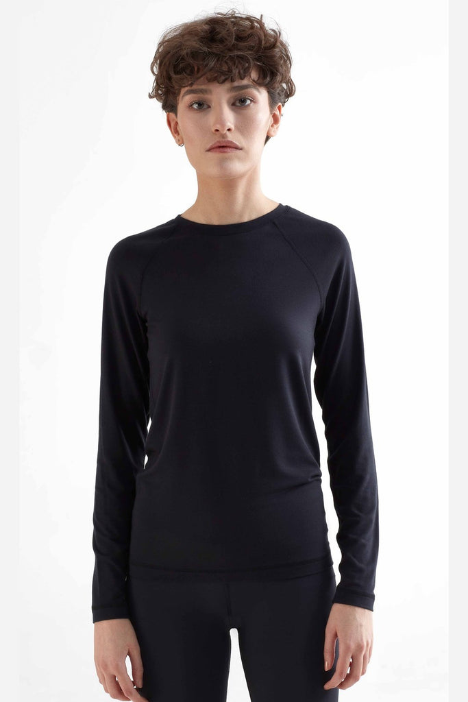 T1110-01 | TENCEL™ Active Damen Langarmshirt - Black