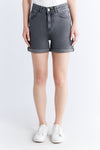 WN3010-163 Women's Mom Shorts, Iron Gray